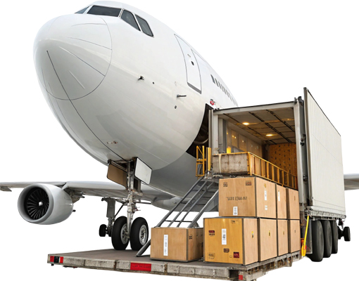 Freight being loaded onto cargo plane
