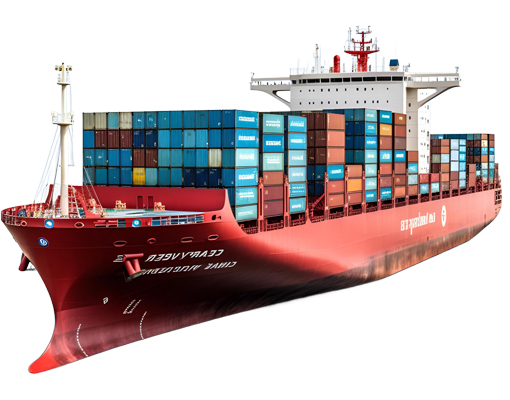 Freight containers loaded on cargo ship