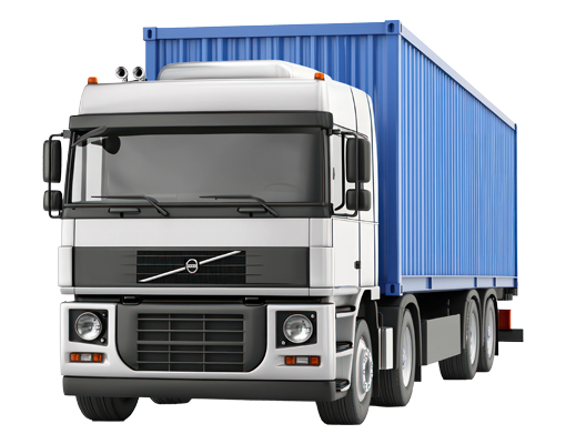 Truck transporting cargo on highway